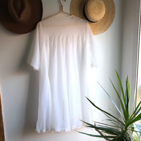 True Vintage sheer balloon sleeves night gown robe - Picture 7 of 9